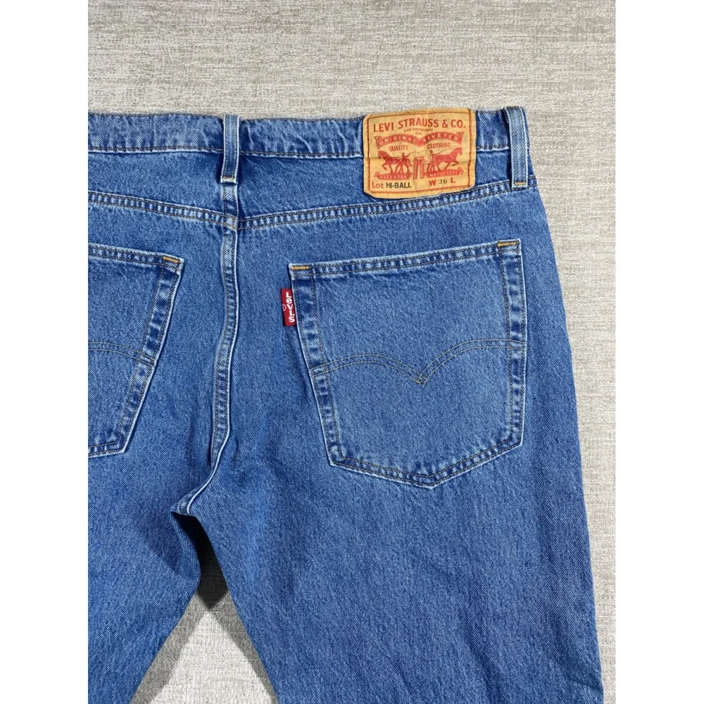 Levis Hi-Ball Jeans Mens 36x30 Blue Denim Tapered Leg Stretch